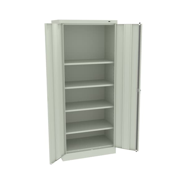 Welded Standard Slim Storage Cabinet, 30"Wx18"Dx72"H, Light Grey